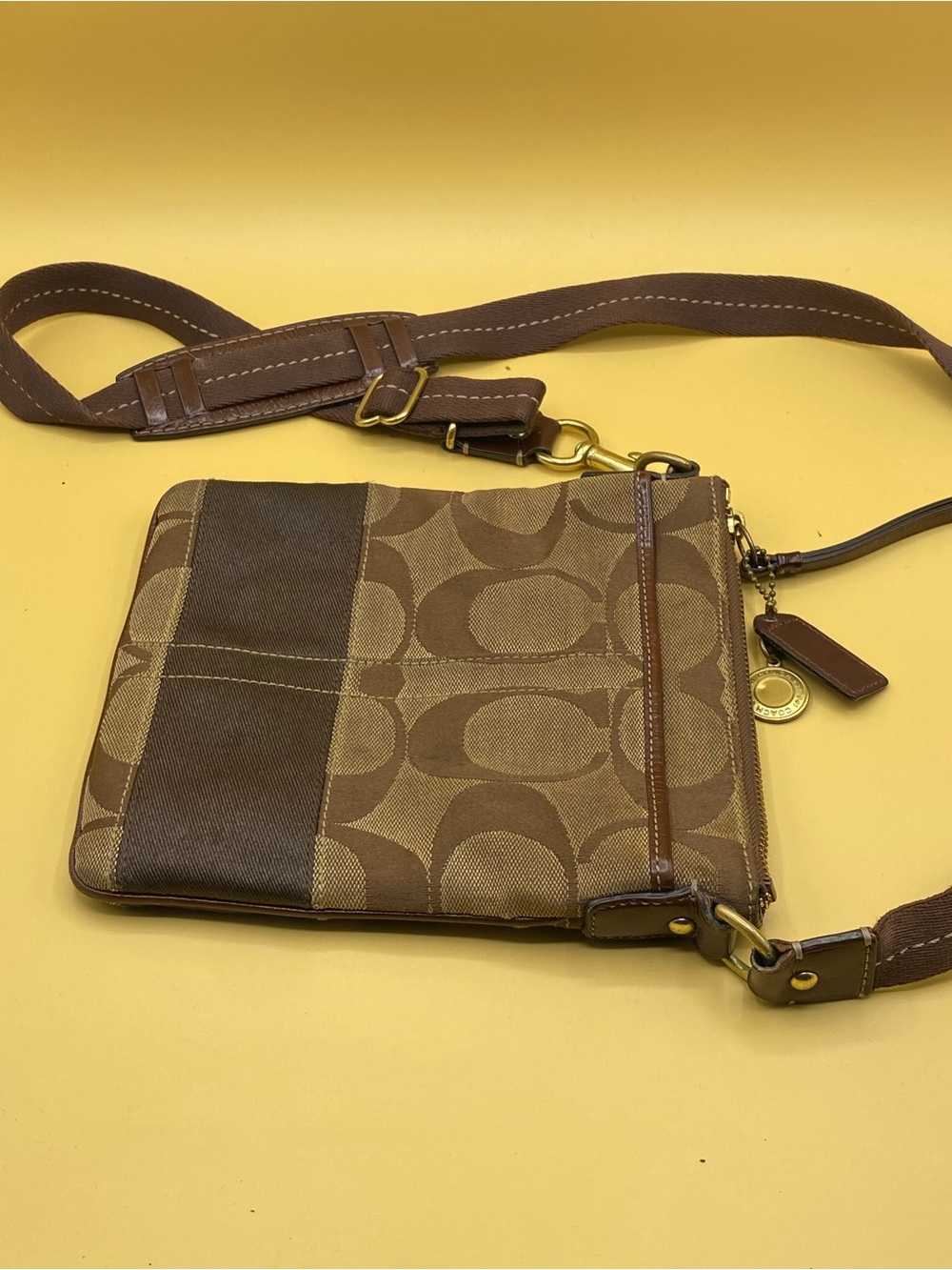 Coach Brown Signature Canvas Small Crossbody Bag - Picture 3 of 4
